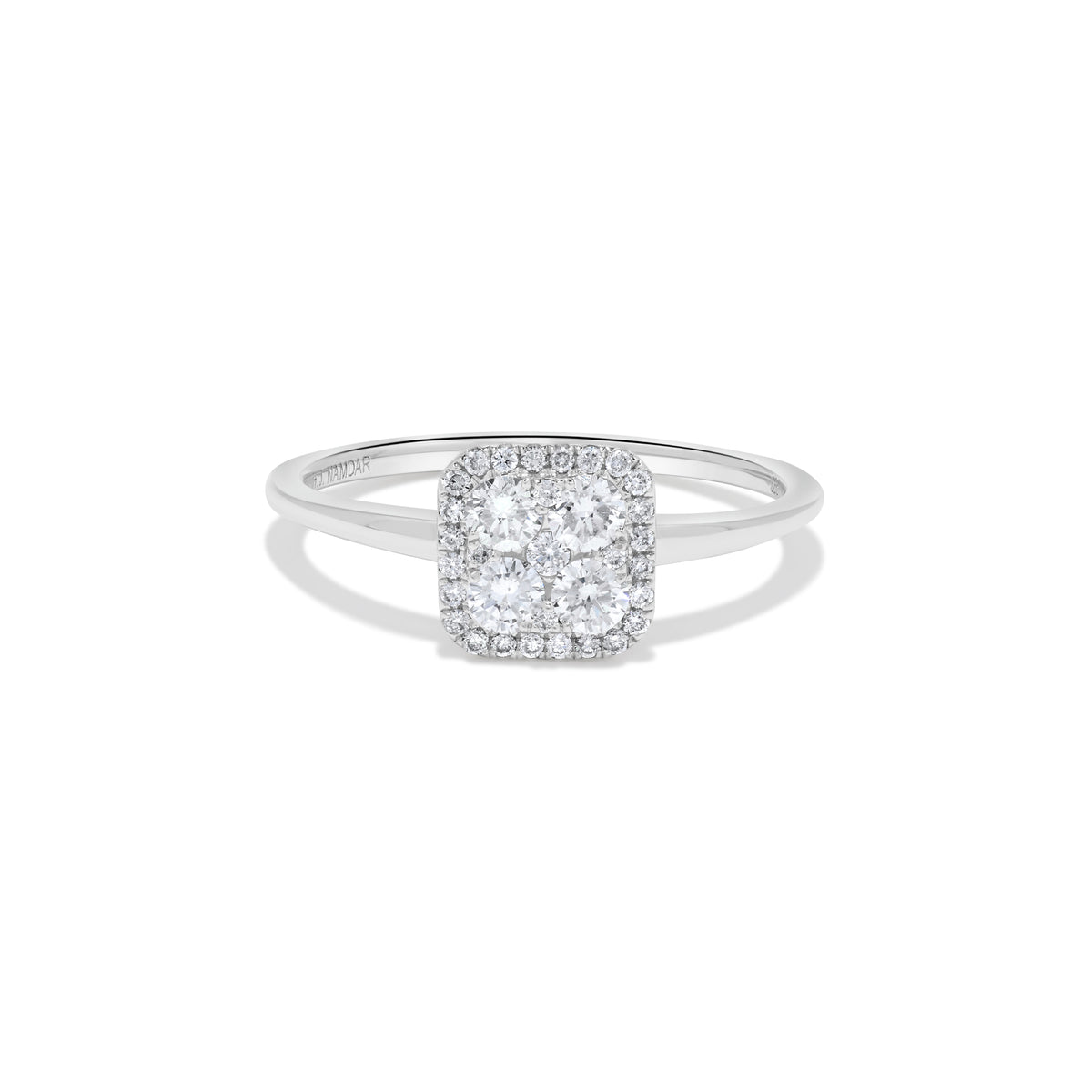 0.50 ct. t.w. Square Shaped Round Diamond Cluster Ring in 14K White Gold
