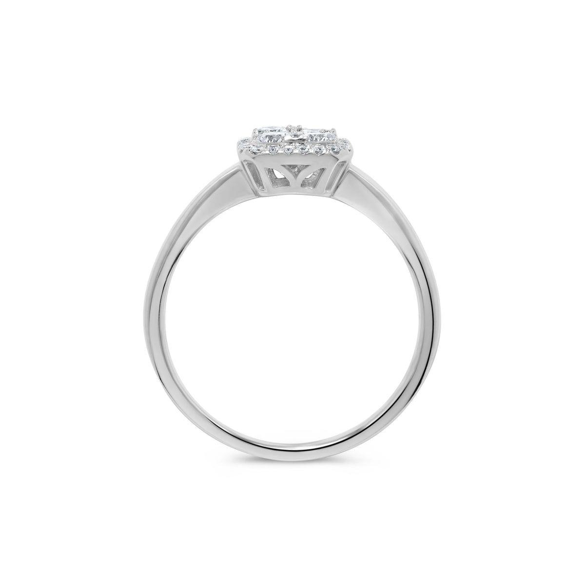 0.50 ct. t.w. Square Shaped Round Diamond Cluster Ring in 14K White Gold