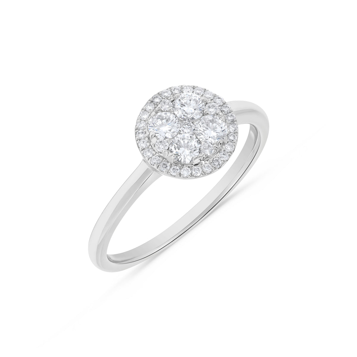 0.50 ct. t.w. Circle-Shaped Round Diamond Cluster Ring in 14K White Gold