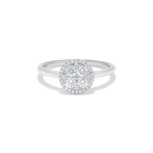 0.50 ct. t.w. Circle-Shaped Round Diamond Cluster Ring in 14K White Gold