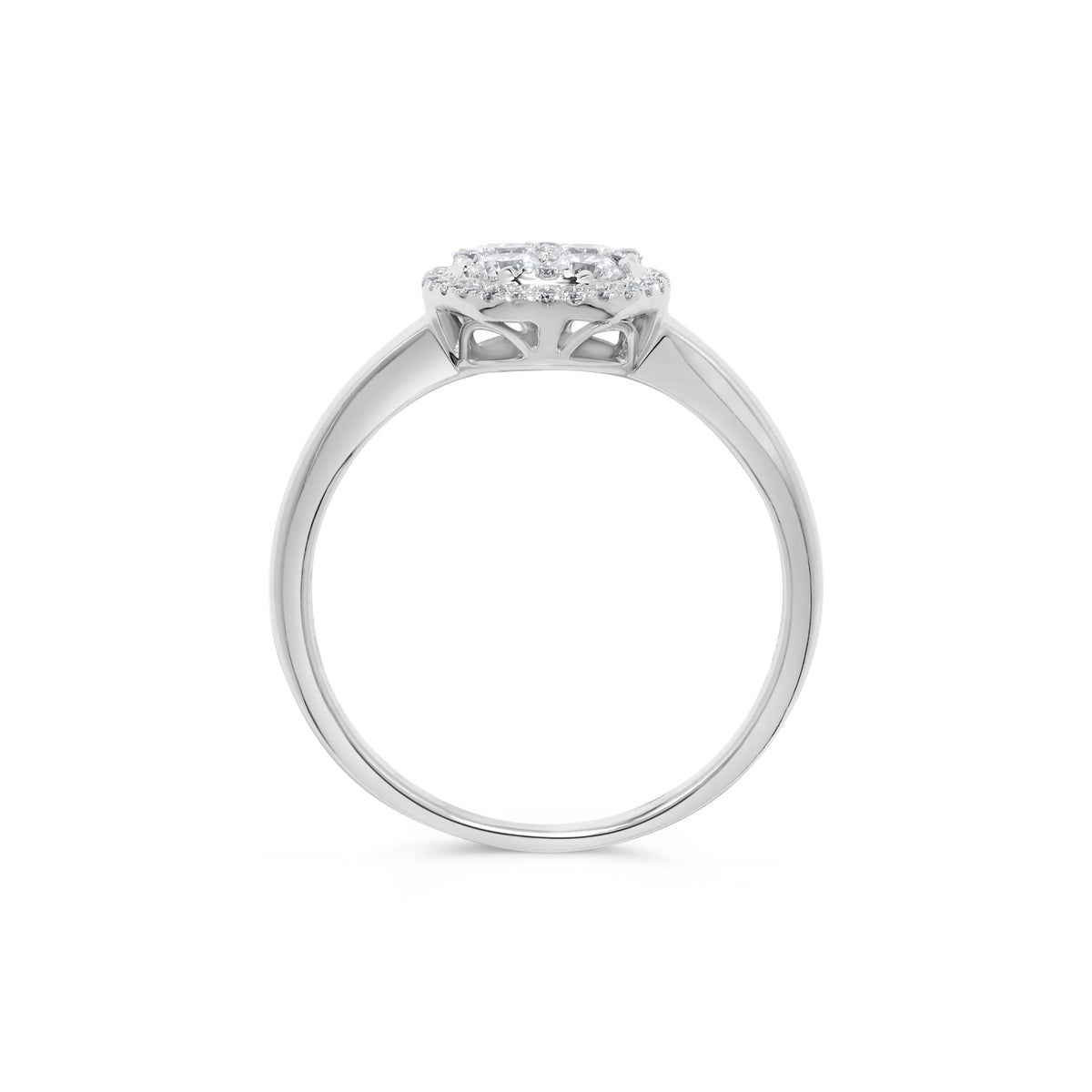 0.50 ct. t.w. Circle-Shaped Round Diamond Cluster Ring in 14K White Gold