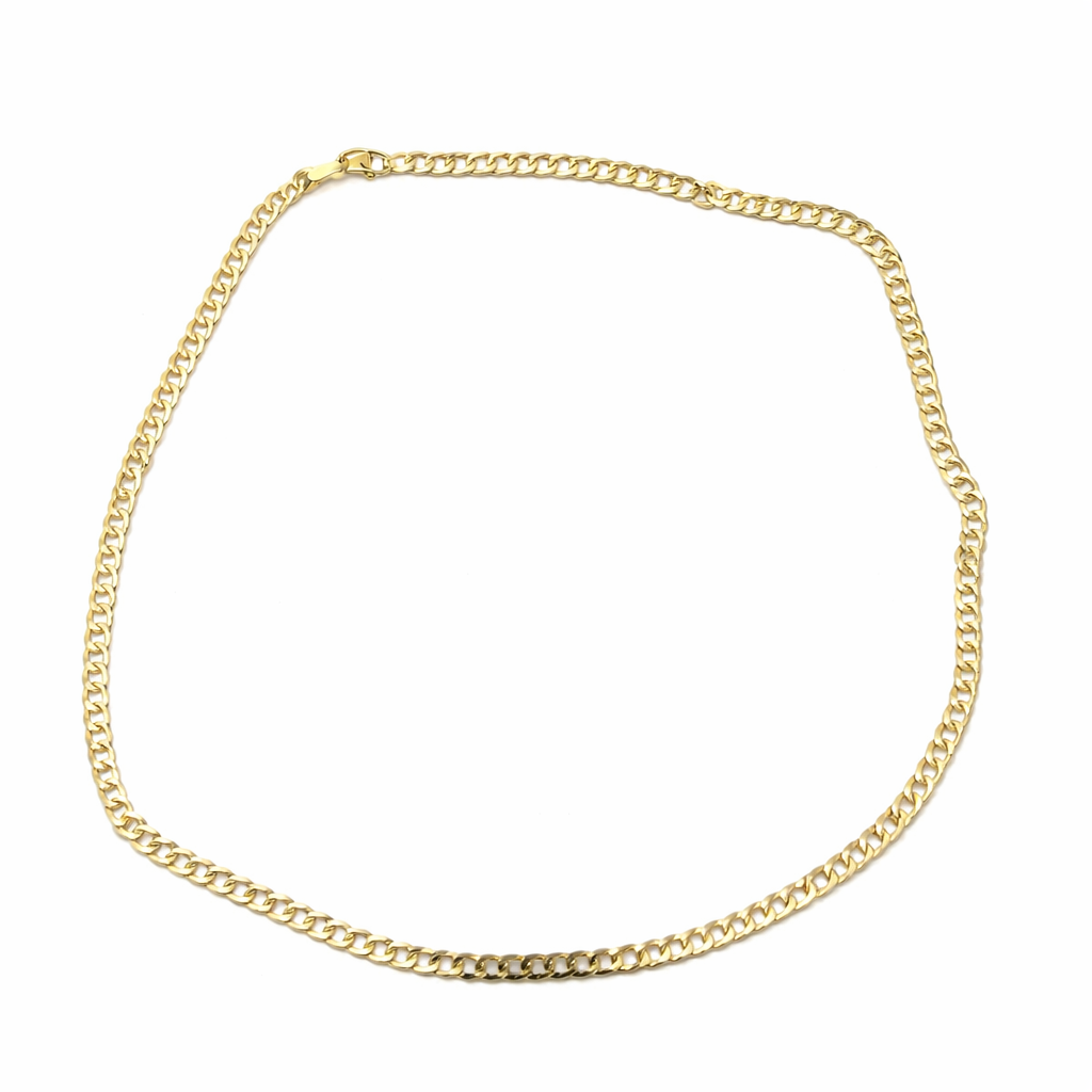 10K Plain Curb Gold Chain 3.2mm 18"