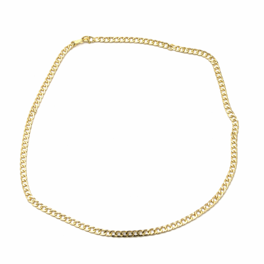 10K Plain Curb Gold Chain 3.2mm 18"