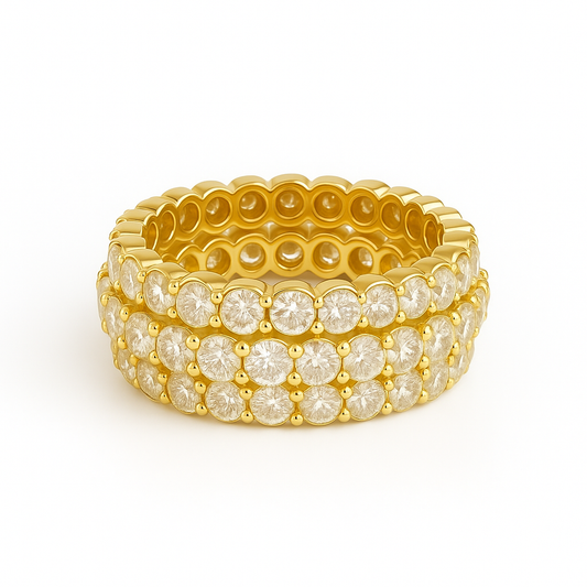 14K Yellow Gold Diamond Eternity Band Ring (7.5ct Total Weight, VS2 Clarity)