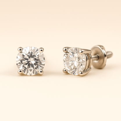 4.00 ct E VS1 IGI-Certified Lab-Grown Diamond Stud Earrings in 14K White Gold