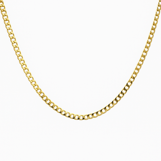 10K Yellow Gold Curb Link Necklace 4.5mm