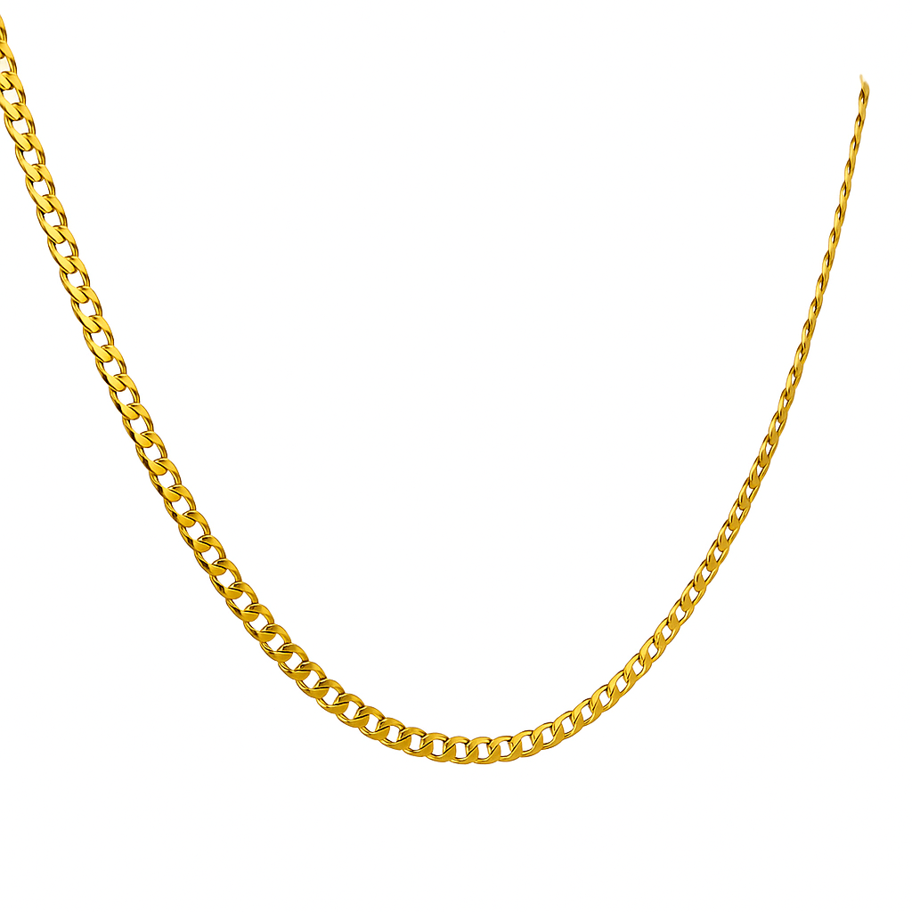 10K Yellow Gold Curb Link Necklace 4.5mm