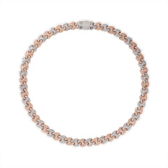 22" 14K White & Rose Gold Diamond Link Chain – 18.74ct Natural Diamonds