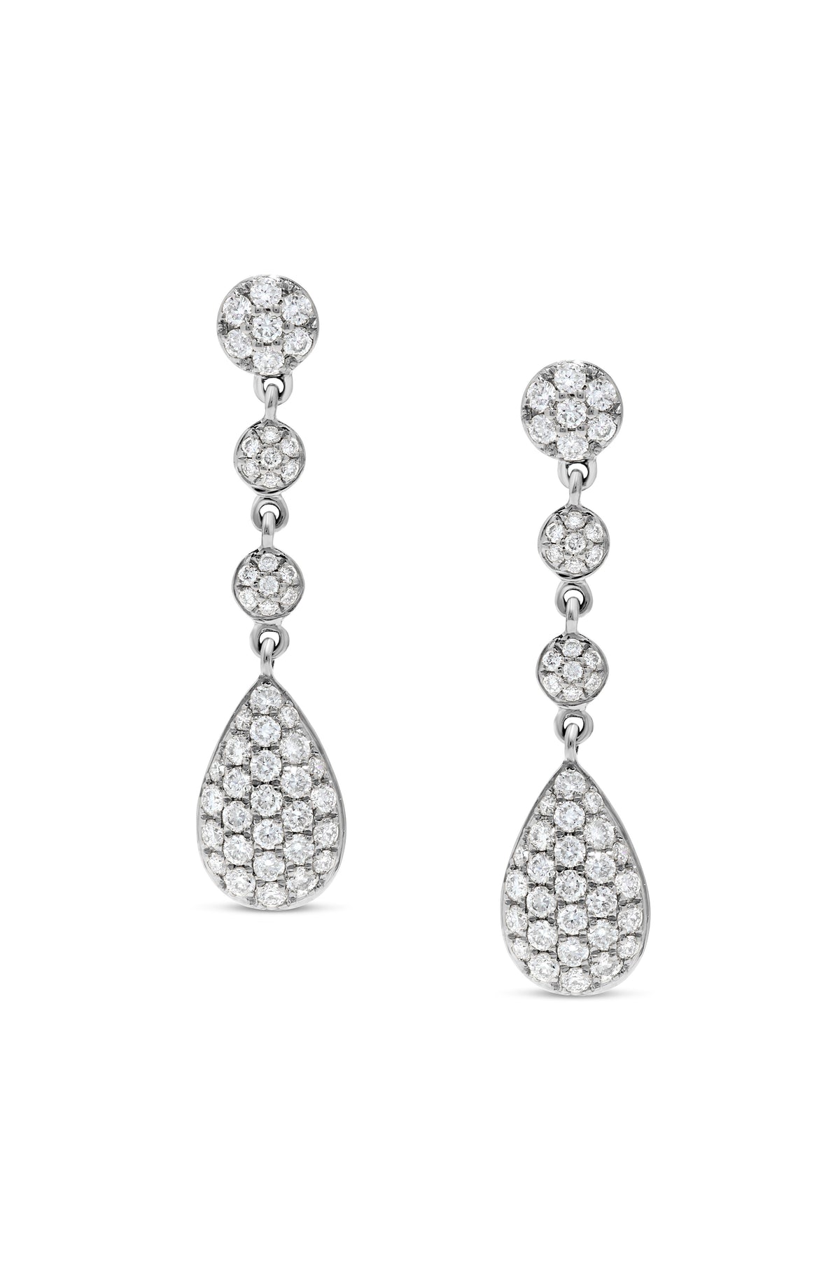 0.74 ct. t.w. Long Diamond Drop Fashion Earrings in 14K White Gold