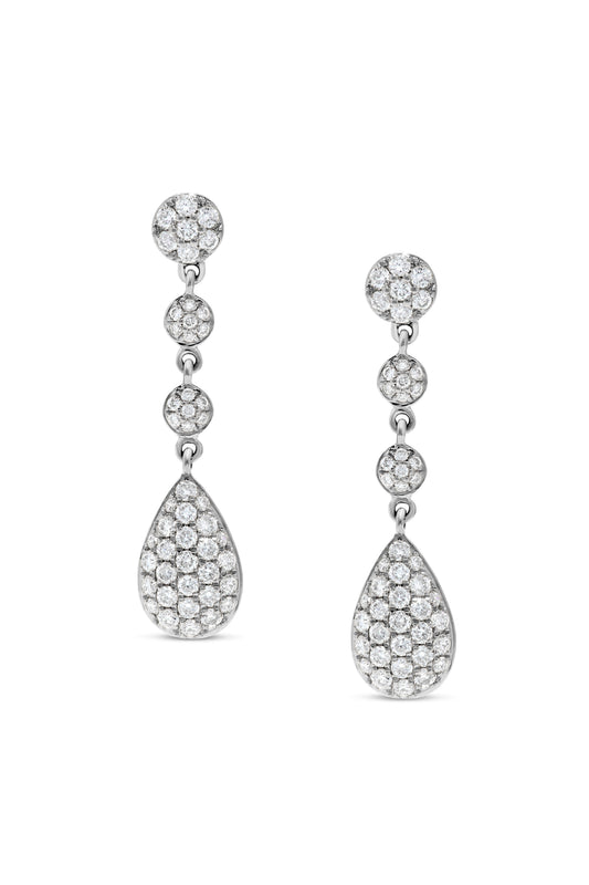 0.74 ct. t.w. Long Diamond Drop Fashion Earrings in 14K White Gold