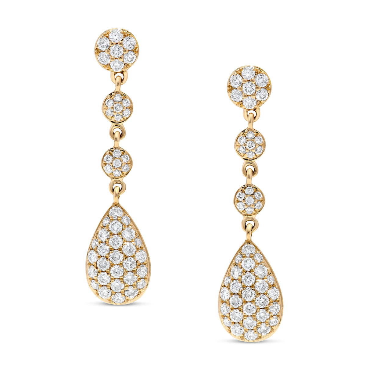 0.75 ct. t.w. Long Diamond Drop Fashion Earrings in 14K Yellow Gold