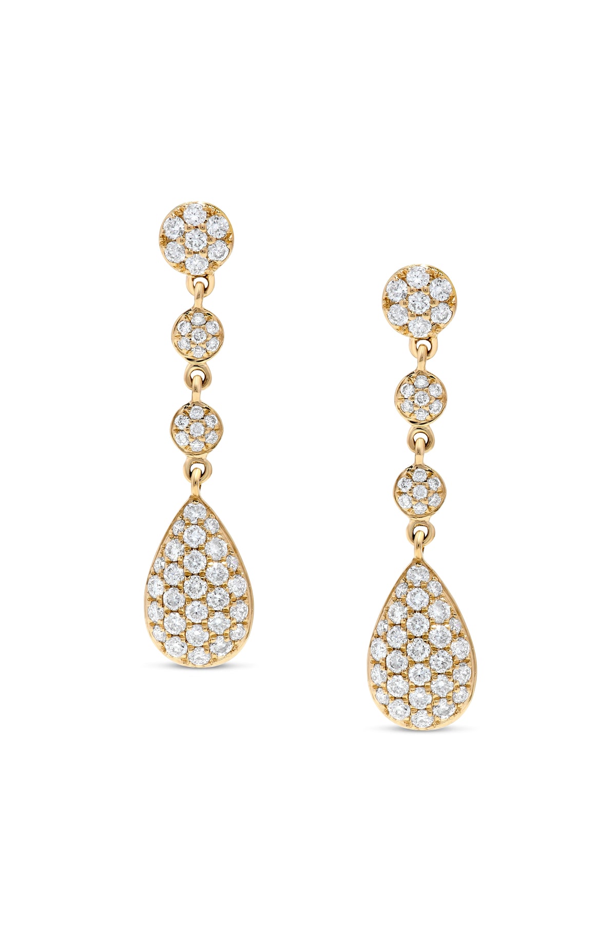 0.75 ct. t.w. Long Diamond Drop Fashion Earrings in 14K Yellow Gold