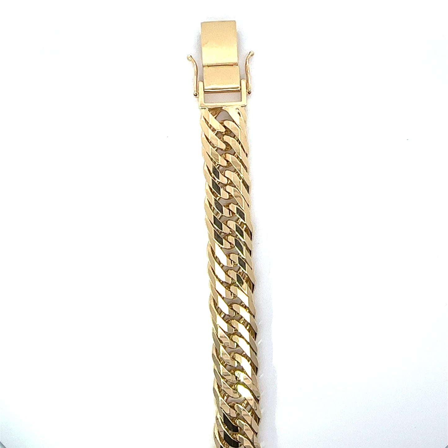 Men’s 18K Yellow Gold Japanese-Cut Franco Bracelet 15mm
