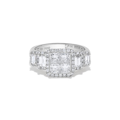 Princess Diamond Cluster Ring in Platinum