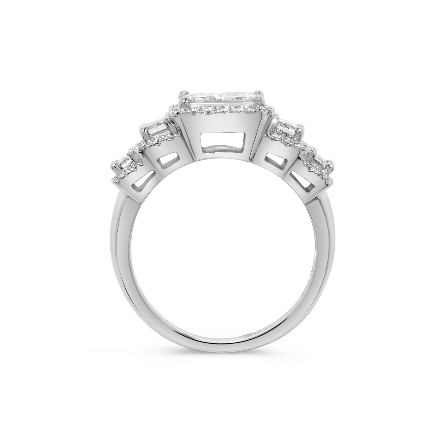Princess Diamond Cluster Ring in Platinum
