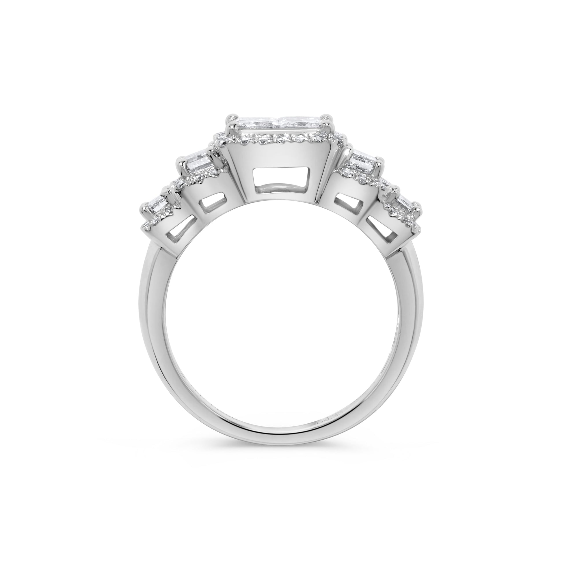 Princess Diamond Cluster Ring in Platinum