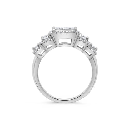 Princess Diamond Cluster Ring in Platinum