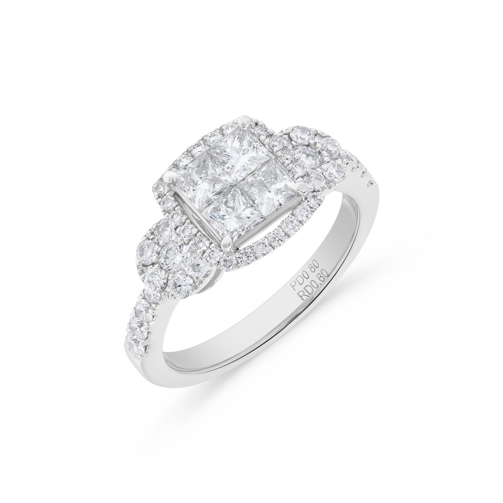 Princess Diamond Cluster Ring in Platinum