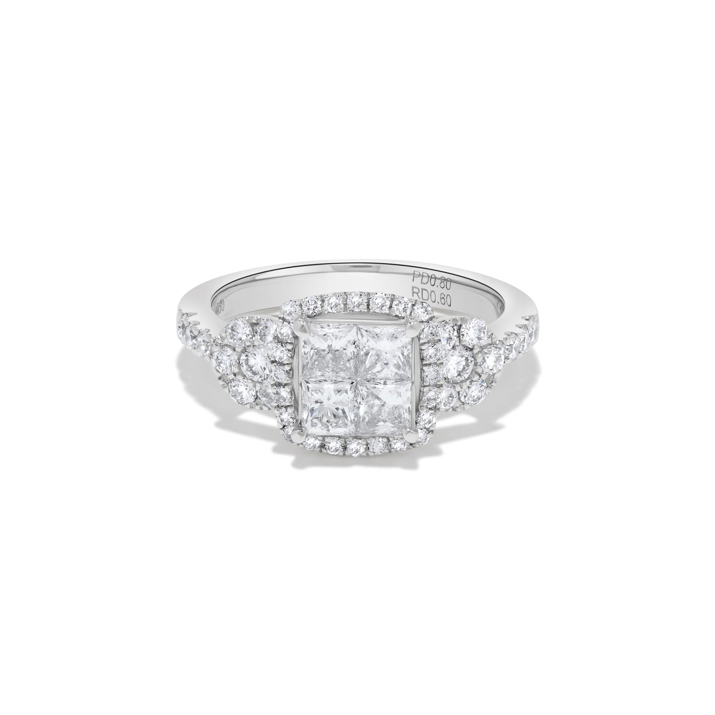Princess Diamond Cluster Ring in Platinum