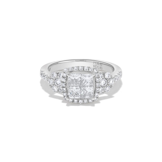 Princess Diamond Cluster Ring in Platinum