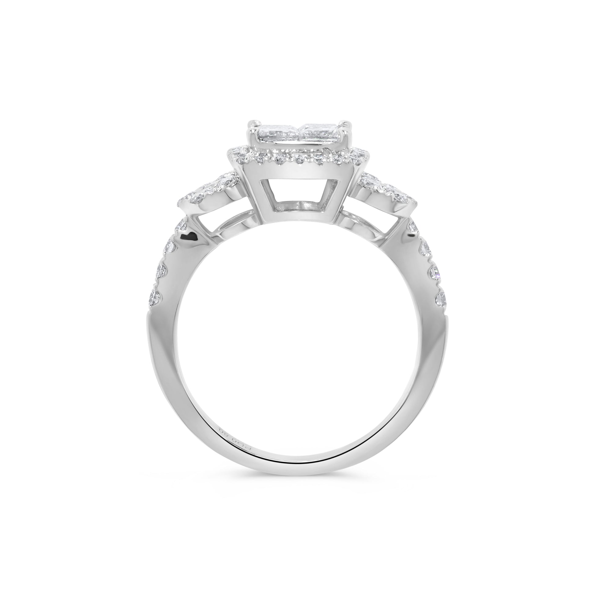 Princess Diamond Cluster Ring in Platinum