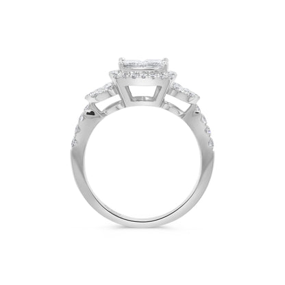 Princess Diamond Cluster Ring in Platinum