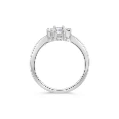 . Baguette Diamond Cluster Ring in 14K White Gold