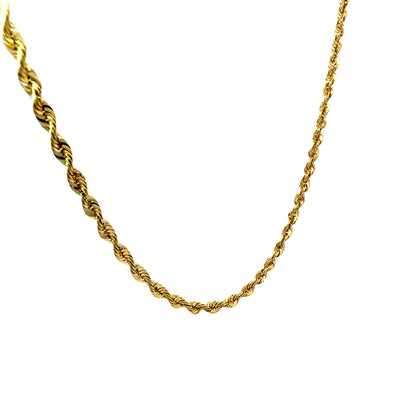 14K Faceted Diamond-Cut Rope Gold Chain, 24 in, 4 mm