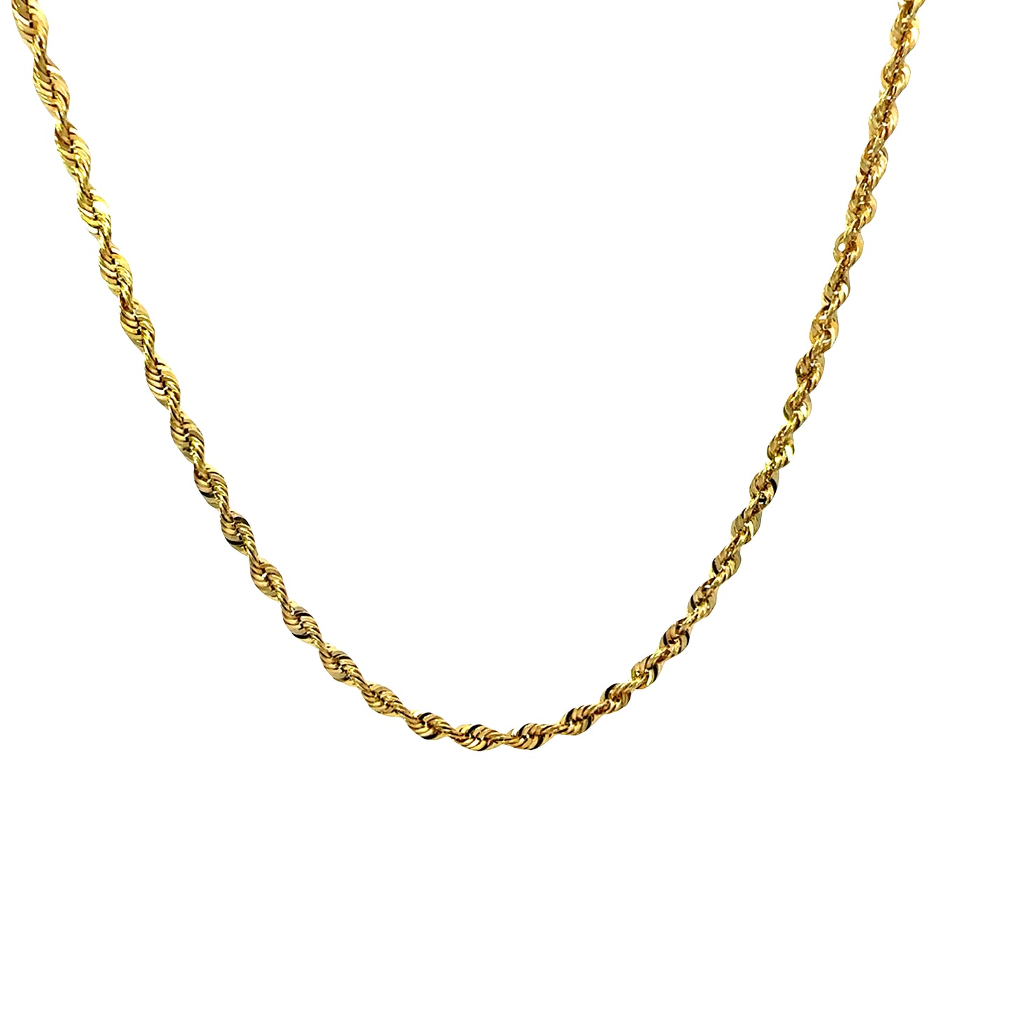 14K Yellow Gold Diamond Cut Rope Chain Necklace 4.5MM