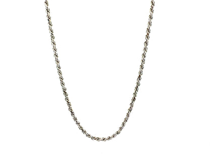 Rope Chain Necklace, 3.2 mm, Rhodium-Plated Sterling Silver, Approx. 22 in