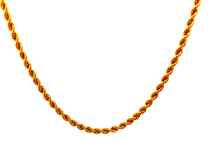 Rope Chain Necklace, Yellow Gold-Plated Sterling Silver, Approx. 16 in