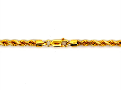 Rope Chain Necklace, Yellow Gold-Plated Sterling Silver, Approx. 16 in