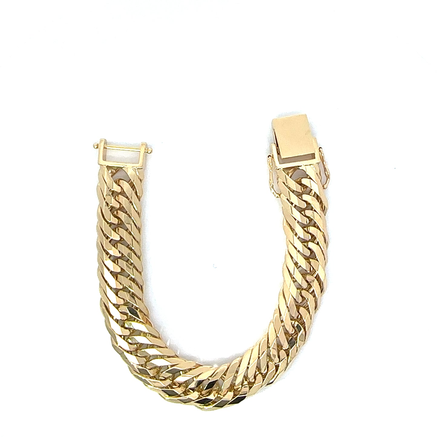 Men’s 18K Yellow Gold Japanese-Cut Franco Bracelet 15mm