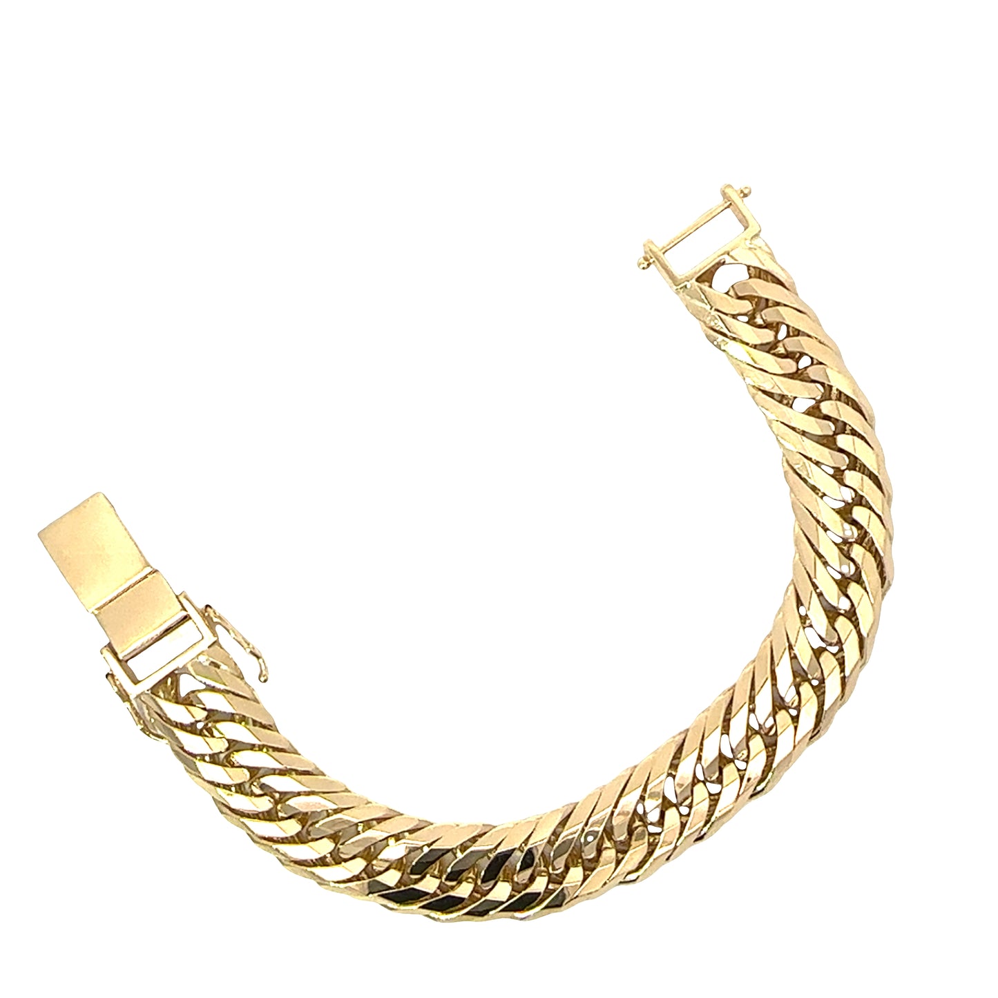 Men’s 18K Yellow Gold Japanese-Cut Franco Bracelet 15mm