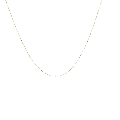 14K Yellow Gold 1mm Diamond Cut Moon Chain Necklace 16 Inch