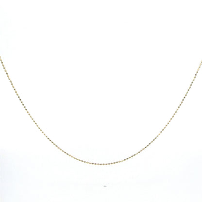 14K Yellow Gold 1mm Diamond Cut Moon Chain Necklace 16 Inch