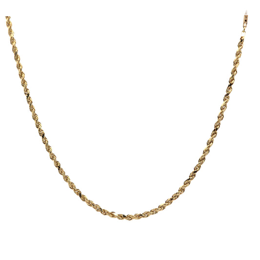 14K Diamond-Cut Rope Gold Chain 3.5mm 18"