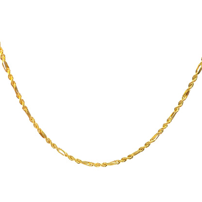 14K Saguaro-Finish Rope Gold Chain, 20 in, 2.5 mm