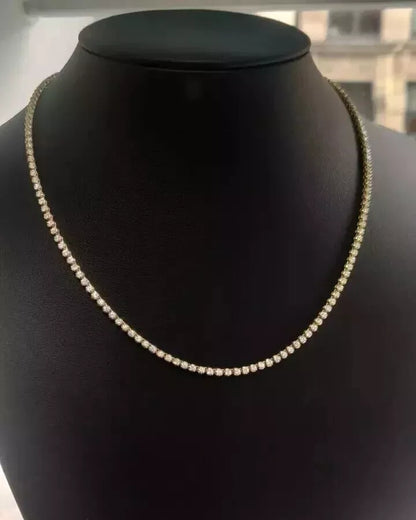 14K Yellow Gold Lab-Grown Diamond Tennis Necklace