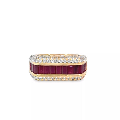 Elegant Ruby Ring with Diamonds Aprox 2ct Ruby 1.56ct Diamonds 7.7 Grams Gold
