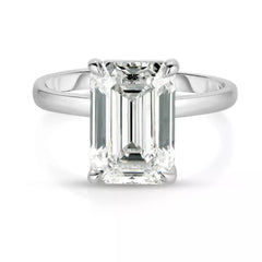 3.00 Emerald Cut Diamond Ring Lab Grown Diamond IGI Certified Set in Platinum