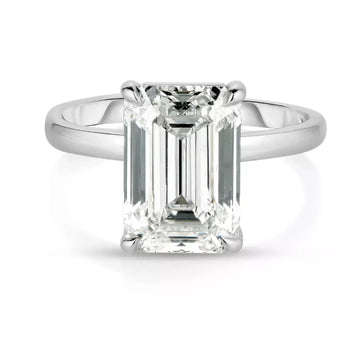 3.00 Emerald Cut Diamond Ring Lab Grown Diamond IGI Certified Set in Platinum