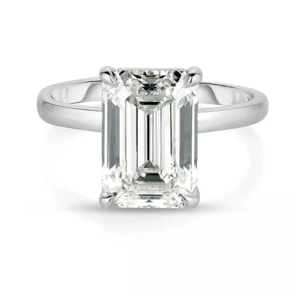 3.00 Emerald Cut Diamond Ring Lab Grown Diamond IGI Certified Set in Platinum