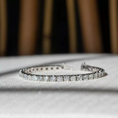 14K White Gold 22.5 ct Lab-Grown Diamond Tennis Bracelet