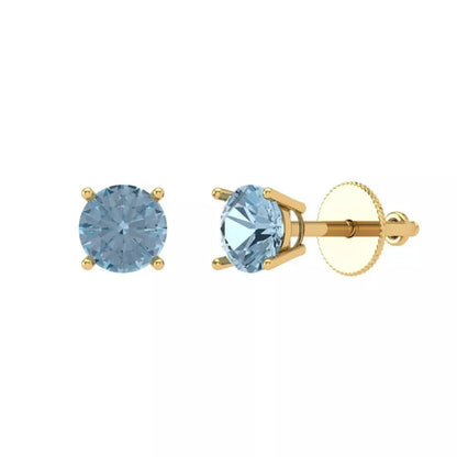 Blue Diamond Stud Earrings
